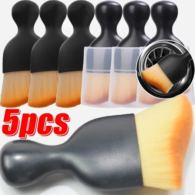 1/5pcs Soft Fur Clean Brushes with Cover Car Interior Cleaning Brush Artificial Crevice Dust Removal Household Home Detailing