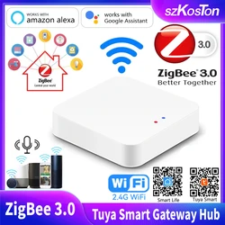 Tuya Smart Home Zigbee 3.0 Gateway Hub 2.4G WiFi Wireless Wired Bridge Smart Life APP Remote Controller for Alexa Google Home
