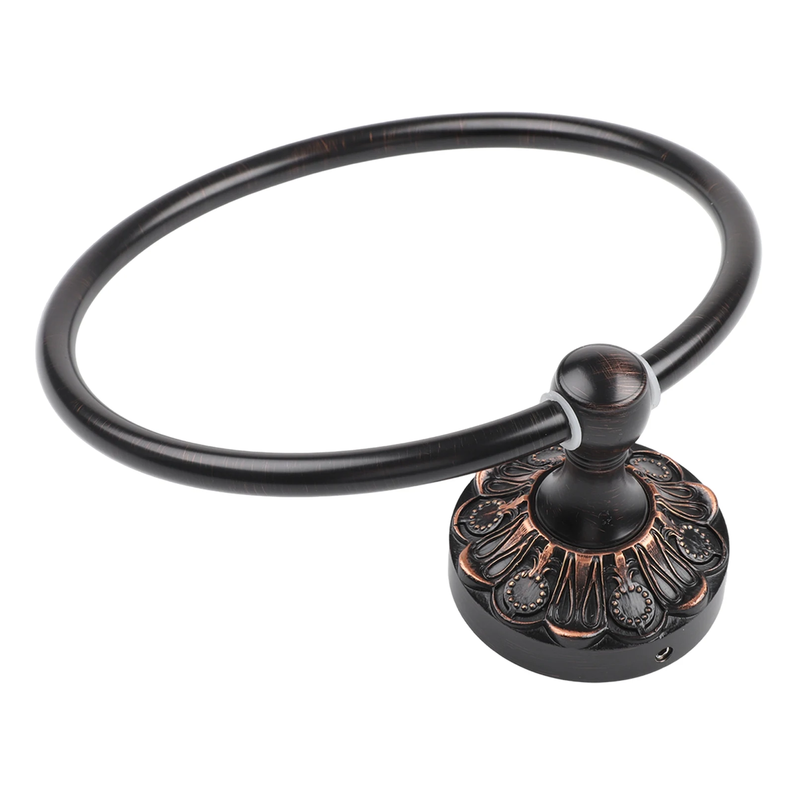 Antique Finish Black Brass Towel Ring for Bathroom and Multiple Room Applications with Complete Installation Set