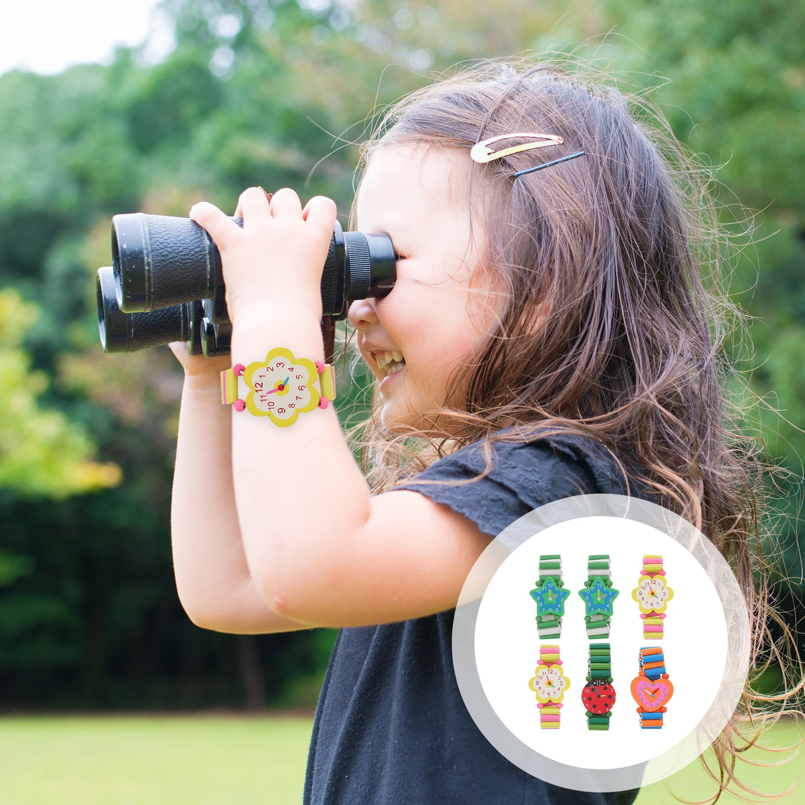 

6pcs Children'S Watch Bands Cartoon Mini Watch For Kids Creative Decor Hand-Eye Coordination Learning Gift Portable Kids