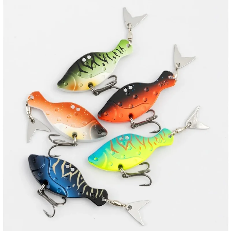 

5PCS Metal Spoon Vib Tail Lure Kit Long Cast VIB Wobbler Bait for Bass Perch Trout Fishing Tackle