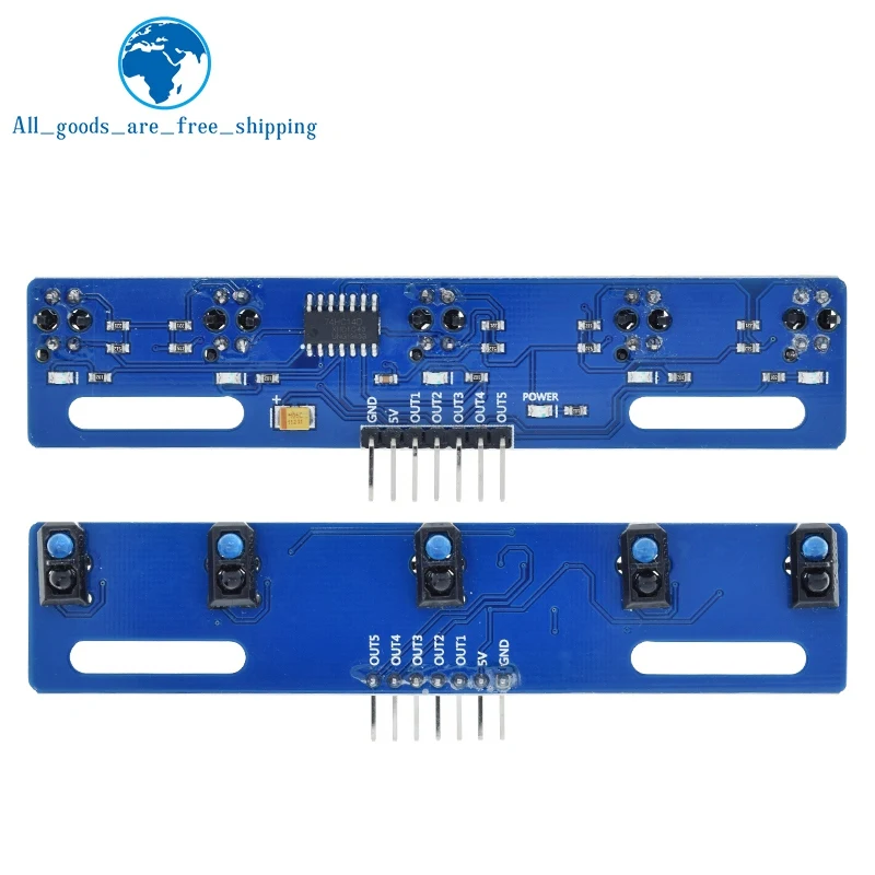 TZT MH-ET LIVE 5 channel Infrared Reflective Sensor TCRT5000 KIT 5 way/road IR Photoelectric Switch Barrier Line Track Module