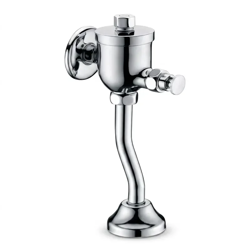 Wall Mounted Chrome Plated Brass Delay Flush Valve Manual Control for Urinals Modern Design 2 Year Warranty