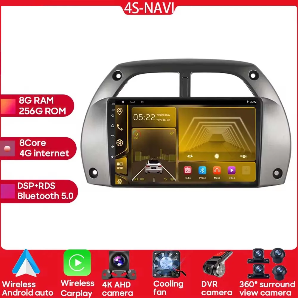 Car radio  Android For Toyota RAV4 2001 2002 2003 2004 2005 2006 No 2DIN  Multimedia Video Player Navigation GPS Carplay