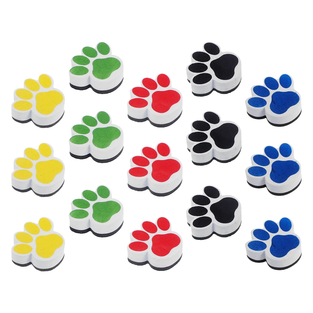 

15 Pcs Cartoon Whiteboard Eraser Paw Erasers Markers Erasable Chalkboard Blackboard Dry Erasing Magnetic for Kids Decorate