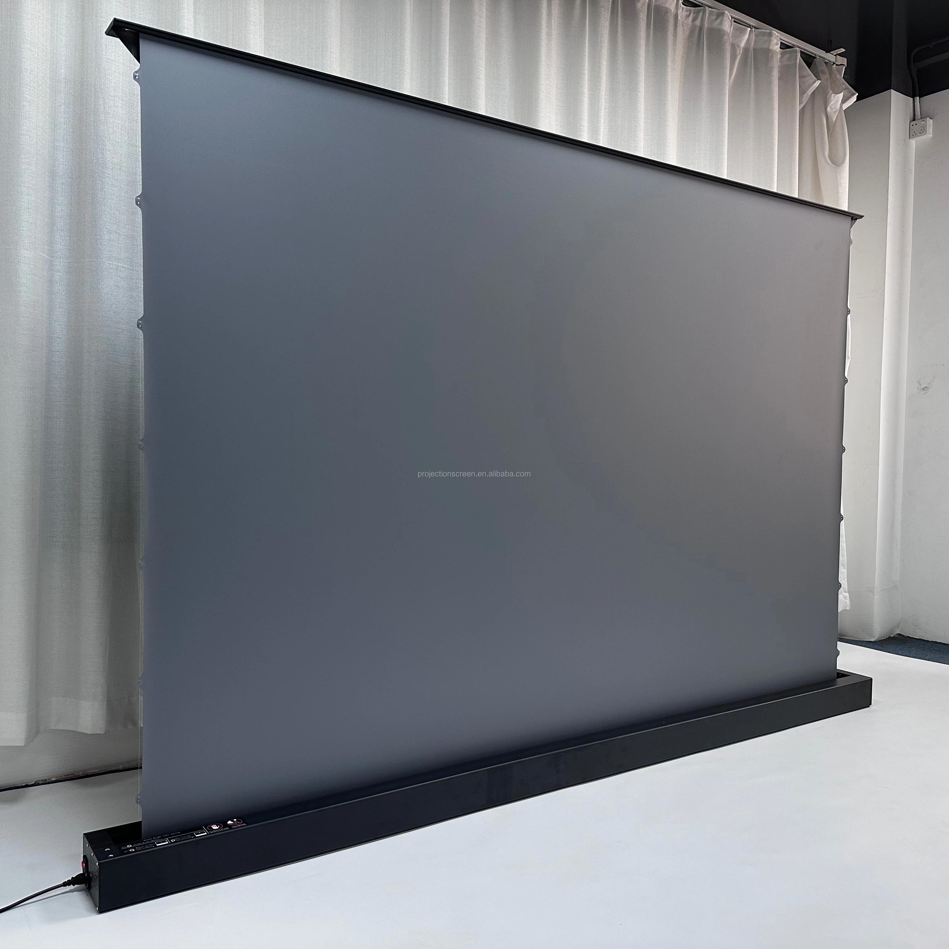 100 Inch Motorized Floor Rising Screen /Electric 100 Inch Ambient Light Rejecting Screen for Long Throw Projector