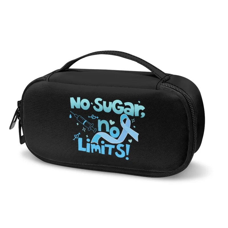 HYCOOL Black Bag Insulin Bag Portable Medication Storage Aluminium Foil Lining Organize Bags Diabetes People Drug Box