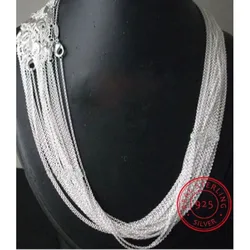 10pcs/Lot Promotion! Wholesale Silver Color Plated Necklace Silver Fine Jewelry Rolo Chain 1mm Necklace 16 18 20 22 24