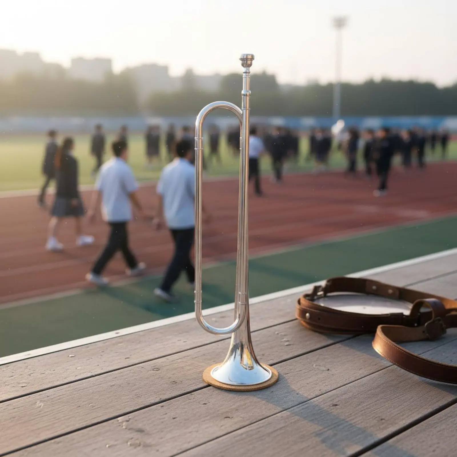 

Bugle Instrument Lacquered Gold Finish Student Bugle Field Trumpet Bb Key for Students