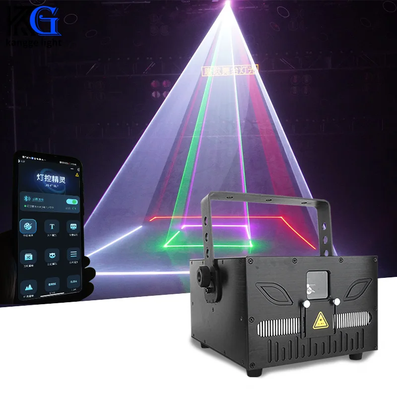 ILDA Stage App Control 8W-15W RGB Laser Light DMX512 Animation Scanner DJ Party Laser Lights Disco Laser Effect for Bar Wedding