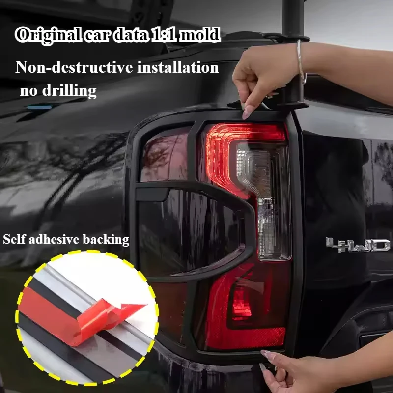 أضواء الرأس أغطية المصابيح لفورد رينجر T9 T6 MK2 رابتور 2023-2025 تعديل المحيطي الكسوة المصابيح الخلفية غطاء حماية اكسسوارات السيارات