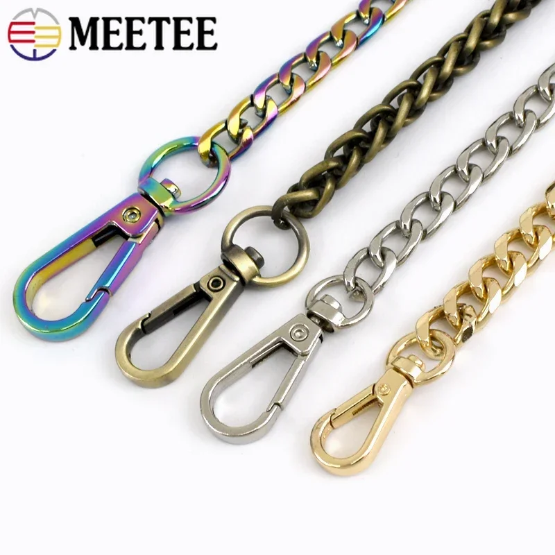 10/20Pcs Meetee 8/10/13mm Metal Buckle Carabiner KeyChain Lobster Clasp Bag Strap Swivel Trigger Clips Snap Hook Accessories