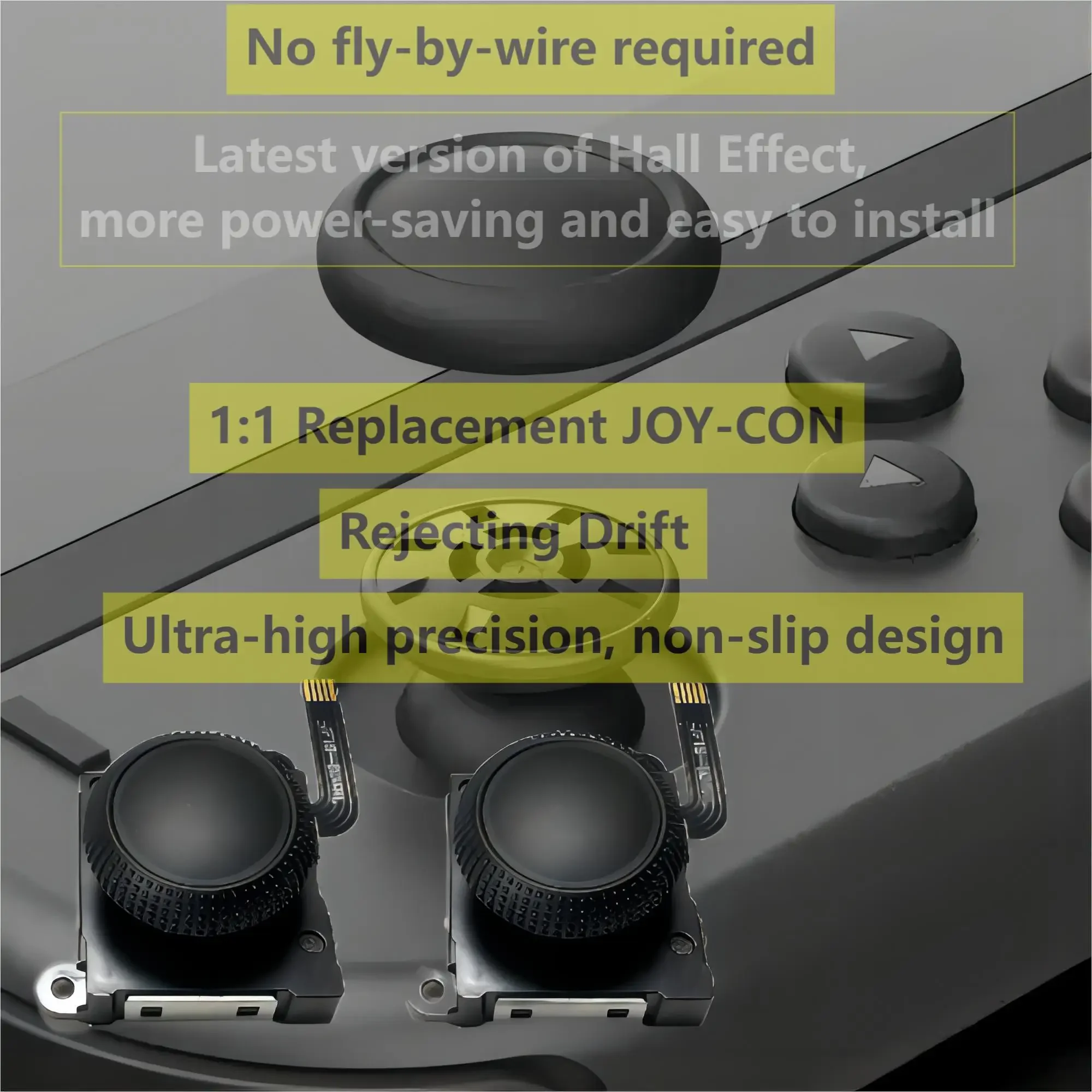 For SWITCH Universal Hall Effect 3D Analog Joystick Newest Version More Power Efficient Anti-Drift No Flying Wires Plug & Play