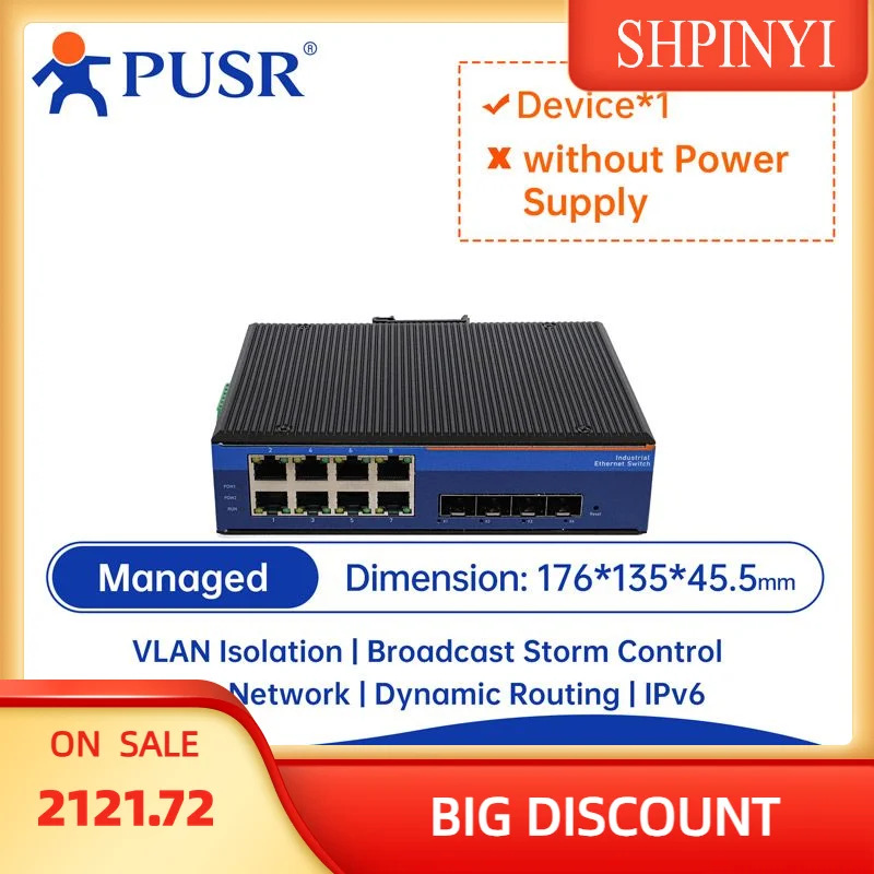 

PUSR Layer3 4 SFP (10G) | Промышленный коммутатор Ethernet 4/8/24 RJ45 10/100/1000 серии USR-ISGX