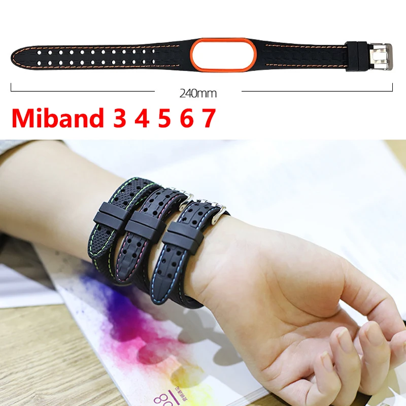 Bracelet For Xiaomi Mi band 8 7 6 Strap Replacement Sport Silicone Belt SmartWatch Wrist beacelet Mi band 3 4 5 Correa Watchband