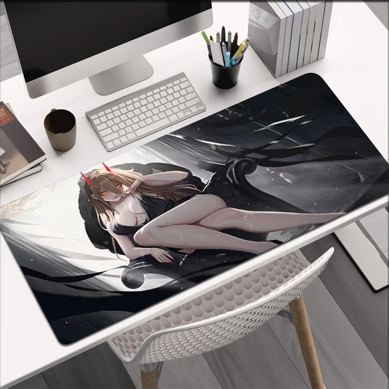 Hot Anime Keyboard Gaming Mouse Pad C-Chainsaws M-Man Power Large Laptop Pads Gamer Accessories Table Mat Rubber Soft XXL Carpet