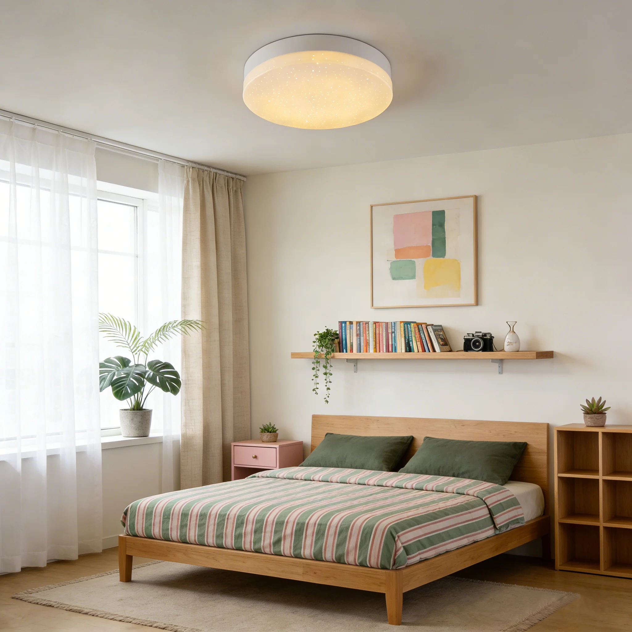 Modern LED Ceiling Lamp 24-48W Flush Mount 3000K-6000K Daylight Home Lighting for Bedroom Living Room Kitchen Hallway