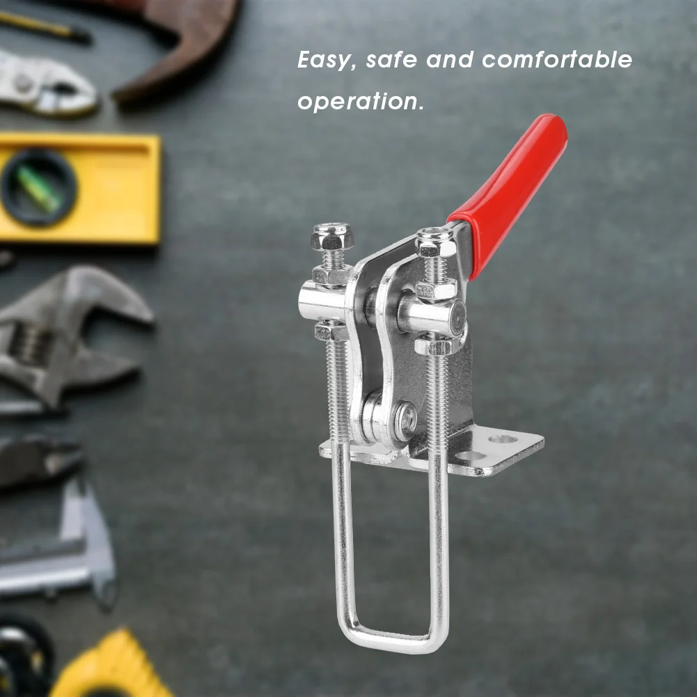 Vertical Toggle Clamp 90 Degree Quick Release Hand Tool Galvanized Iron Fixing Clamp for Welding Woodworking Workbench
