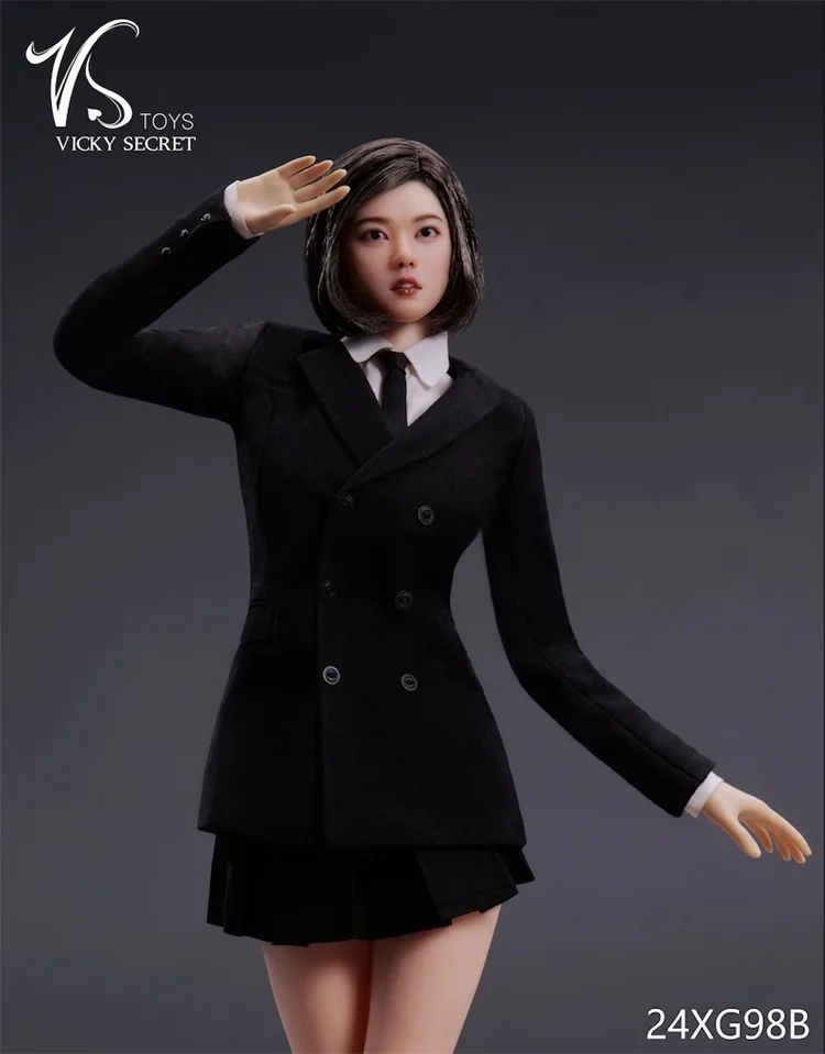 VSTOYS 24XG98 1/6 بدلة سوداء للسيدات تنورة قصيرة زي الملابس نموذج صالح 12 ''TBL JIAOU دمى جسم شخصيات الحركة