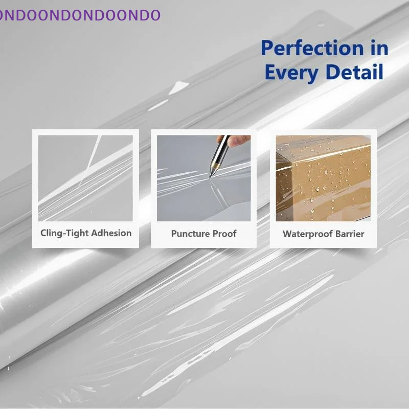 Stretch Wrap Film 1 Roll 4X High Stretch Capacity Tear Resistant Industrial Grade for Warehouse Cargo Storage