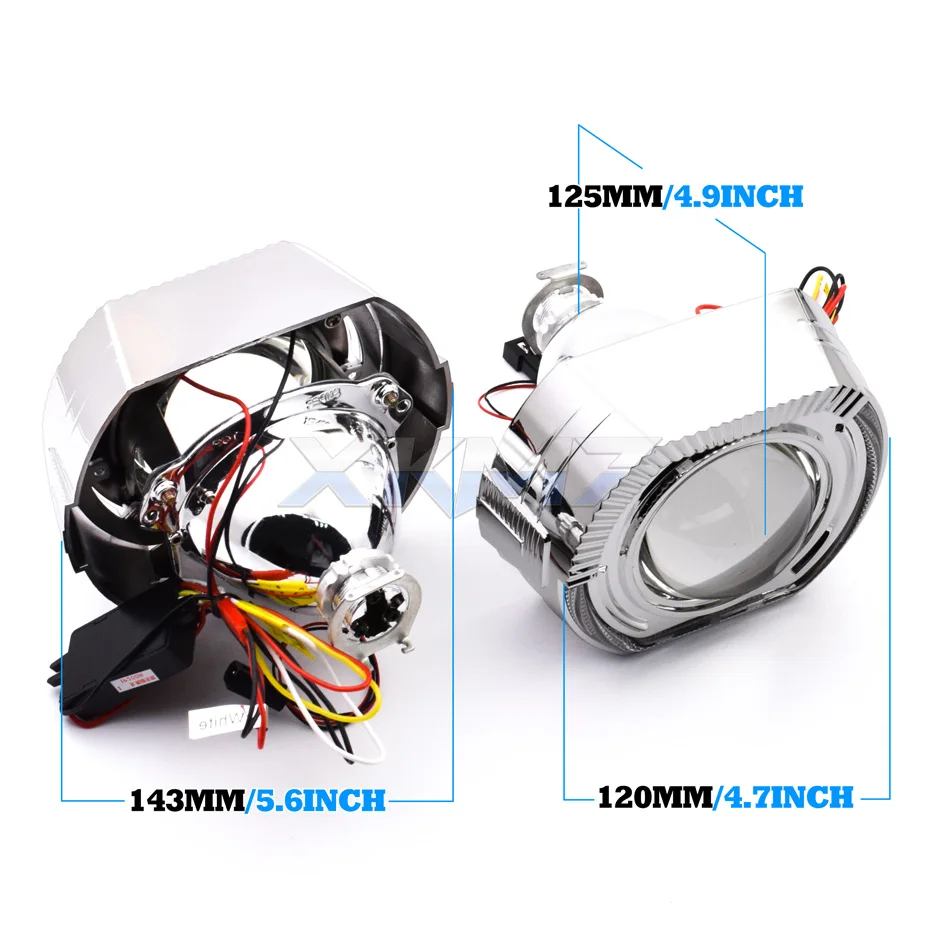 HID Bi-xenon Projector Lens LED Dynamic RGB Angel Eyes Turn Signal