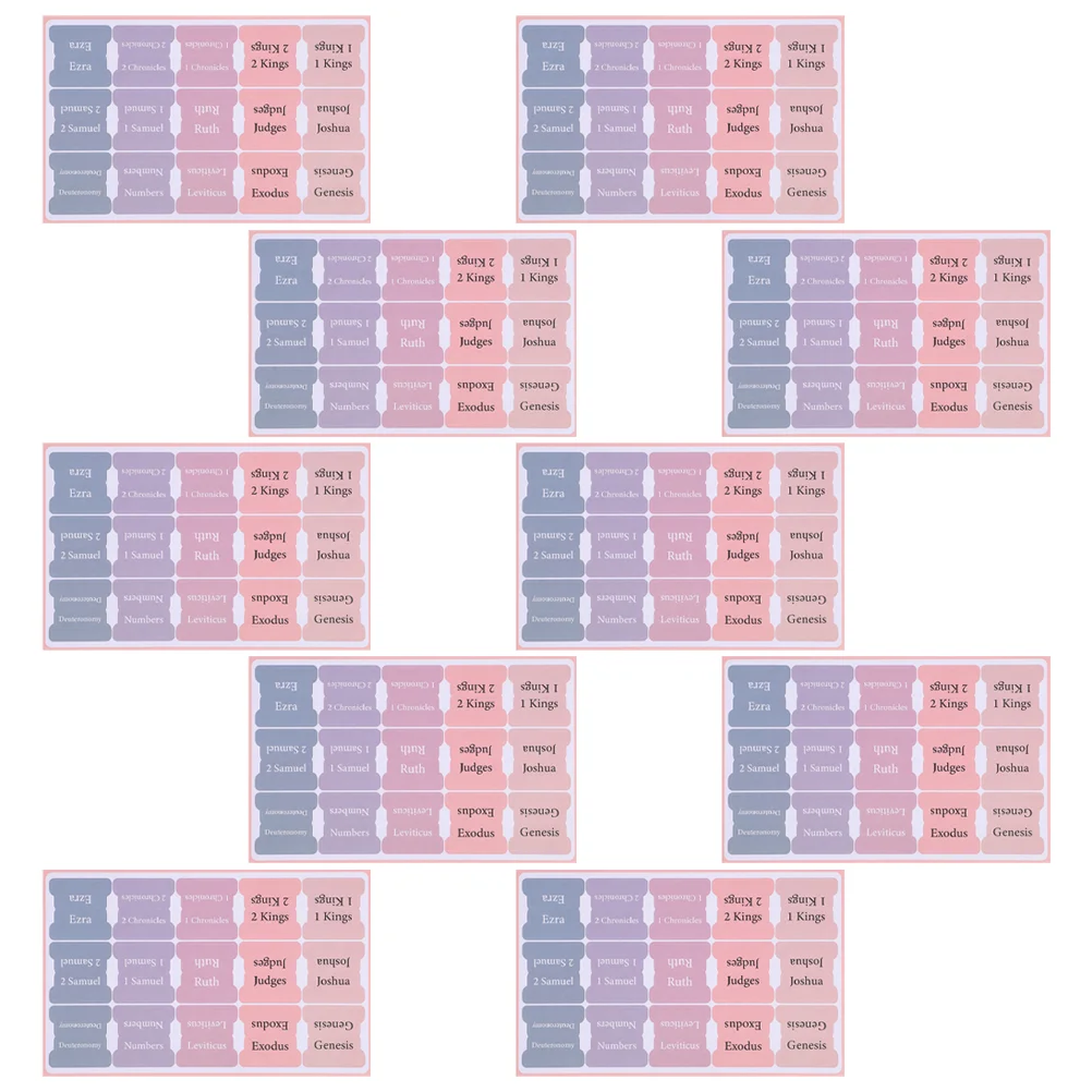 Étiquettes d'index bibliques pour l'étude, languettes de synchronisation, bronzant, papier enduit, livre, page, accessoires, Miss, 10 feuilles