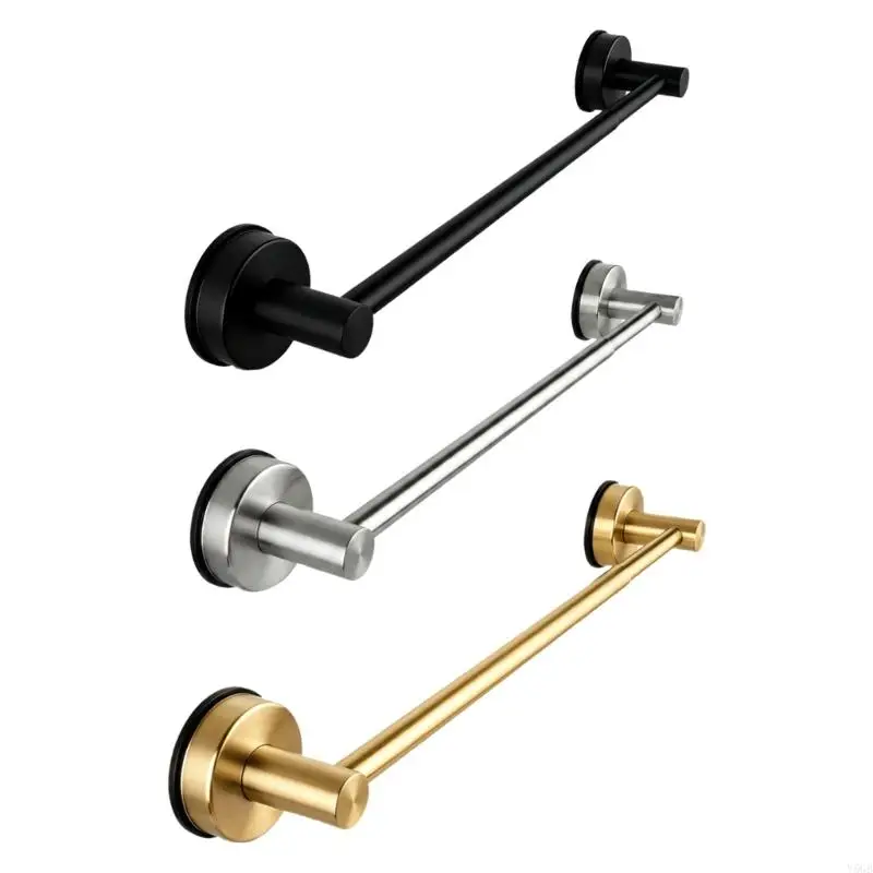 Extendable Suction Cup Towel Bar for Bathroom Wall, Drillless Metal Towel for Renters, Guest Bath, and Sink Side Use Y5GB
