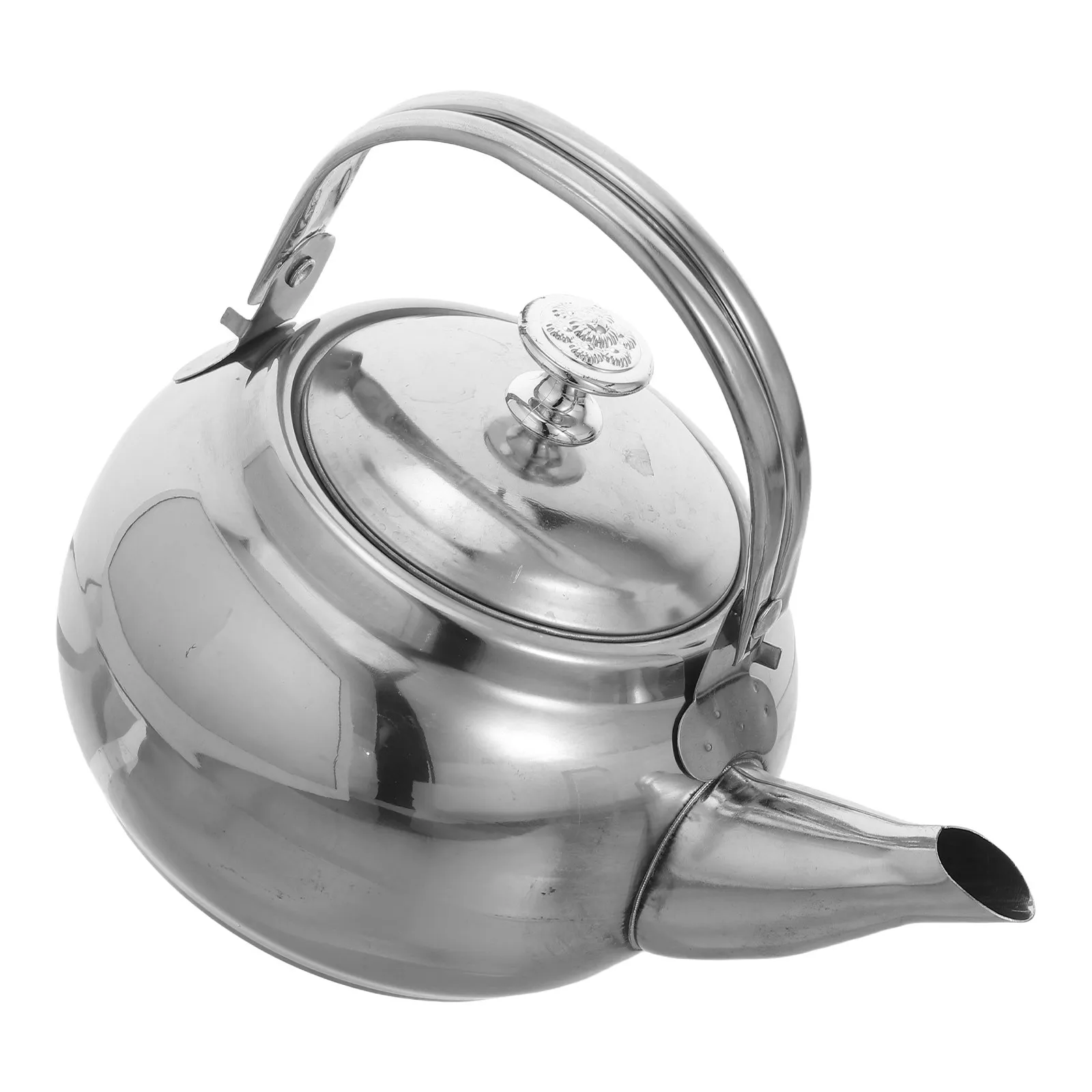 

Stainless Steel Tea Pot 14Cm Built-in Filter Kettle Loose Leaf Tea Steeper Blooming Brewing Pot for Home Kitchen Office