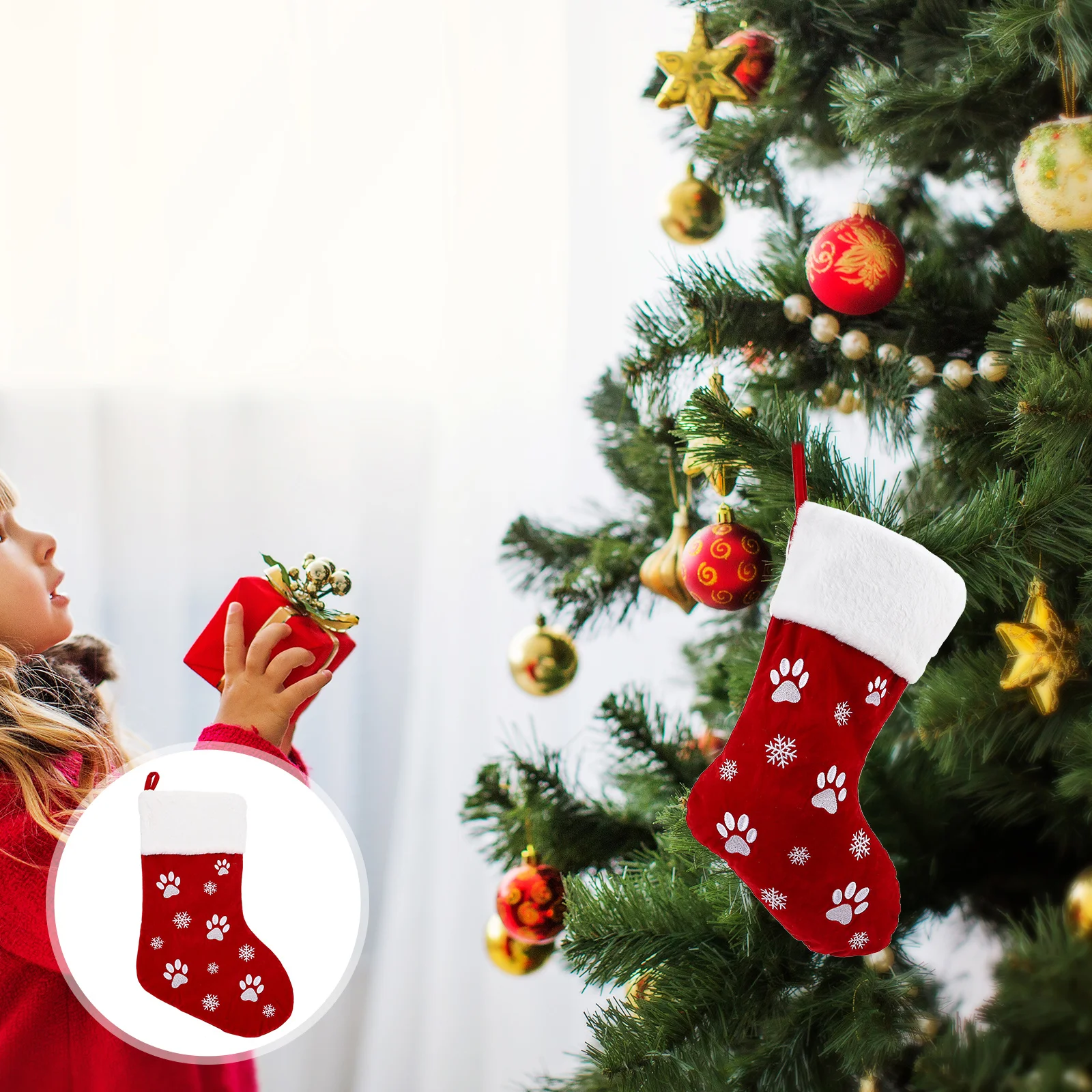 

Christmas Stockings Cute Santa Hanging Gift Socks Decorative Pendants Xmas Tree Holiday Party Supplies Polyester Fiber