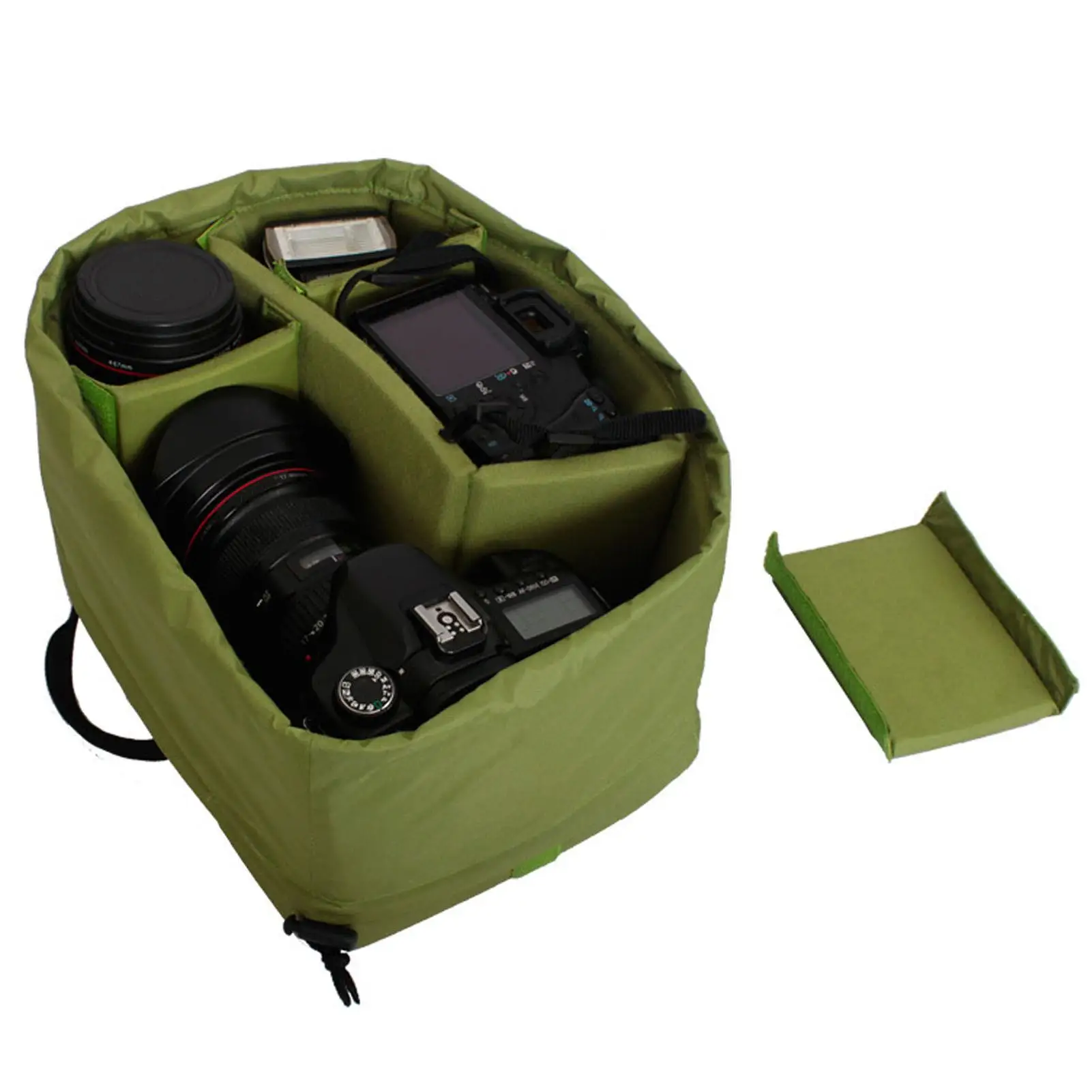 Green Fruit Design DSLR Camera Handbag, Large Capacity, Shockproof, Wear Resistant, Nylon Inner Bag