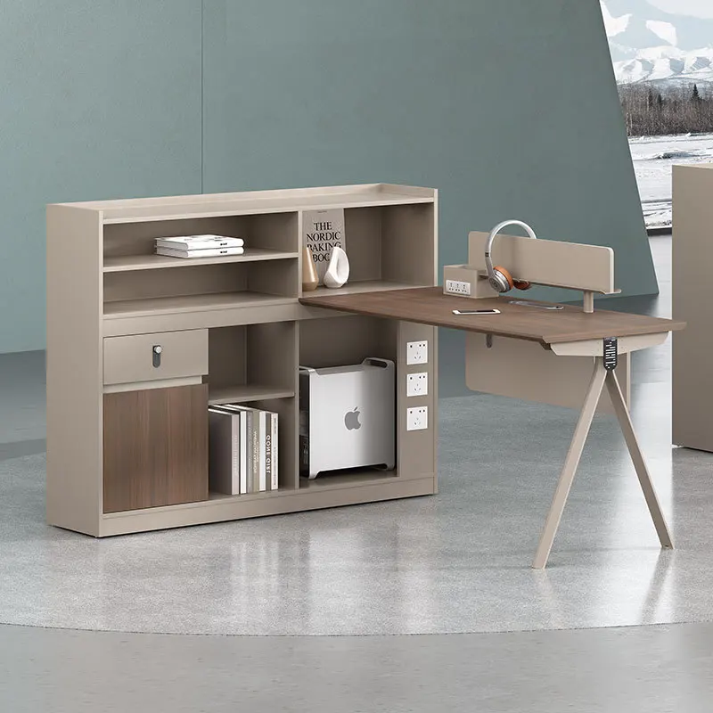 Single supervisor desk, financial with side cabinet, file storage, modern multi-functional study