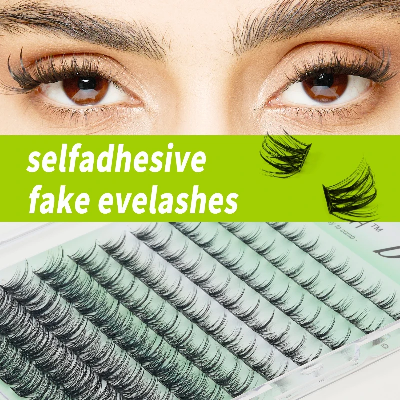 

JIZI-LASH DIY Self Adhesive False Eyelashes 3D 8-16mm Eyelashes Cluster Glue-Free Eyelashes Extensions Tweezers Kit Makeup Tools