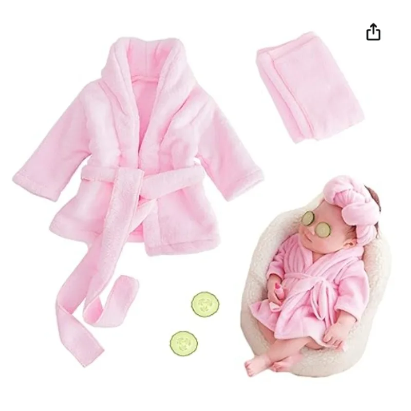

Халат для детской фотографии для девочек — Набор халатов из кораллового флиса с цветочным принтом — реквизит для детской фотосессии 0–6 месяцев — наряд для банного полотенца в салонном стиле