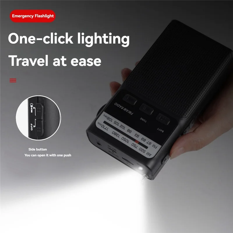 Ingenious-Mini Pocket FM AM Radio Portable Rechargeable Radios With LED Flashlight Support 3.5Mm Headphone TF Card