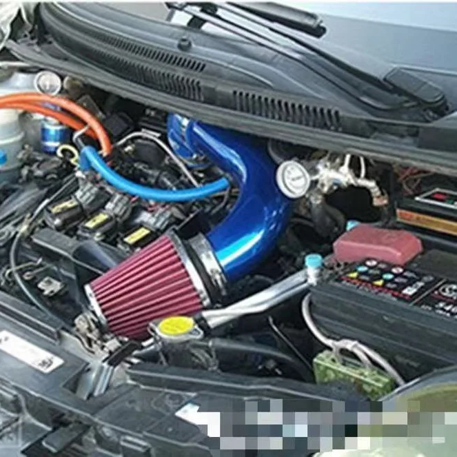 Car Cold Air Intake Kit Modified Aluminum Tube Kit Universal 76mm/3inch Mushroom Head Cold Air Intake Kit
