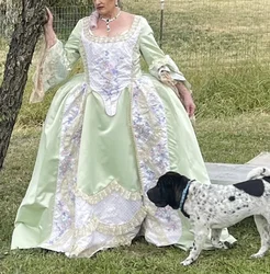 Robe a la francaise paree 18th century costume Royal Marie Antoinette Rococo Dress Historical Costume