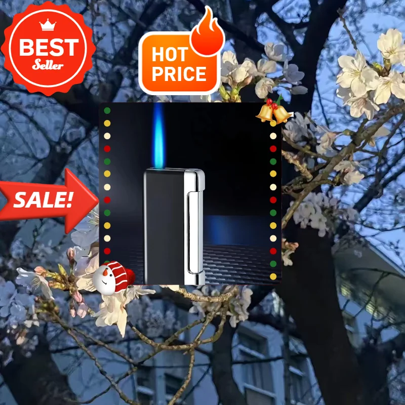 Новая зажигалка для сигарет, металлическая струйная зажигалка с синим пламенем, многоразовая бутановая газовая ветрозащитная зажигалка, Прямая поставка Новая зажигалка для сигарет, металлическая струйная зажигалка с синим пламенем, многоразовая бутановая газовая ветрозащитная зажигалка, Прямая поставка