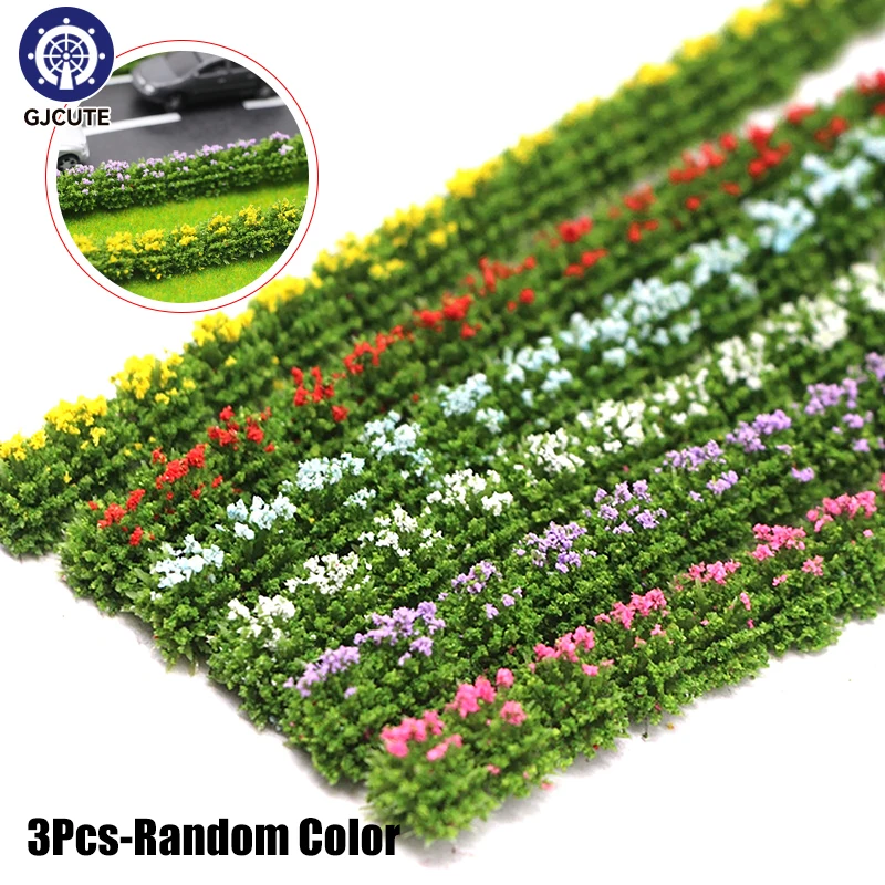 3/1Pcs 1/12 Dollhouse Shrub Strip Plant Miniature Simulation Greenbelt Garden Ornament Toy Doll House Decoration Accessories