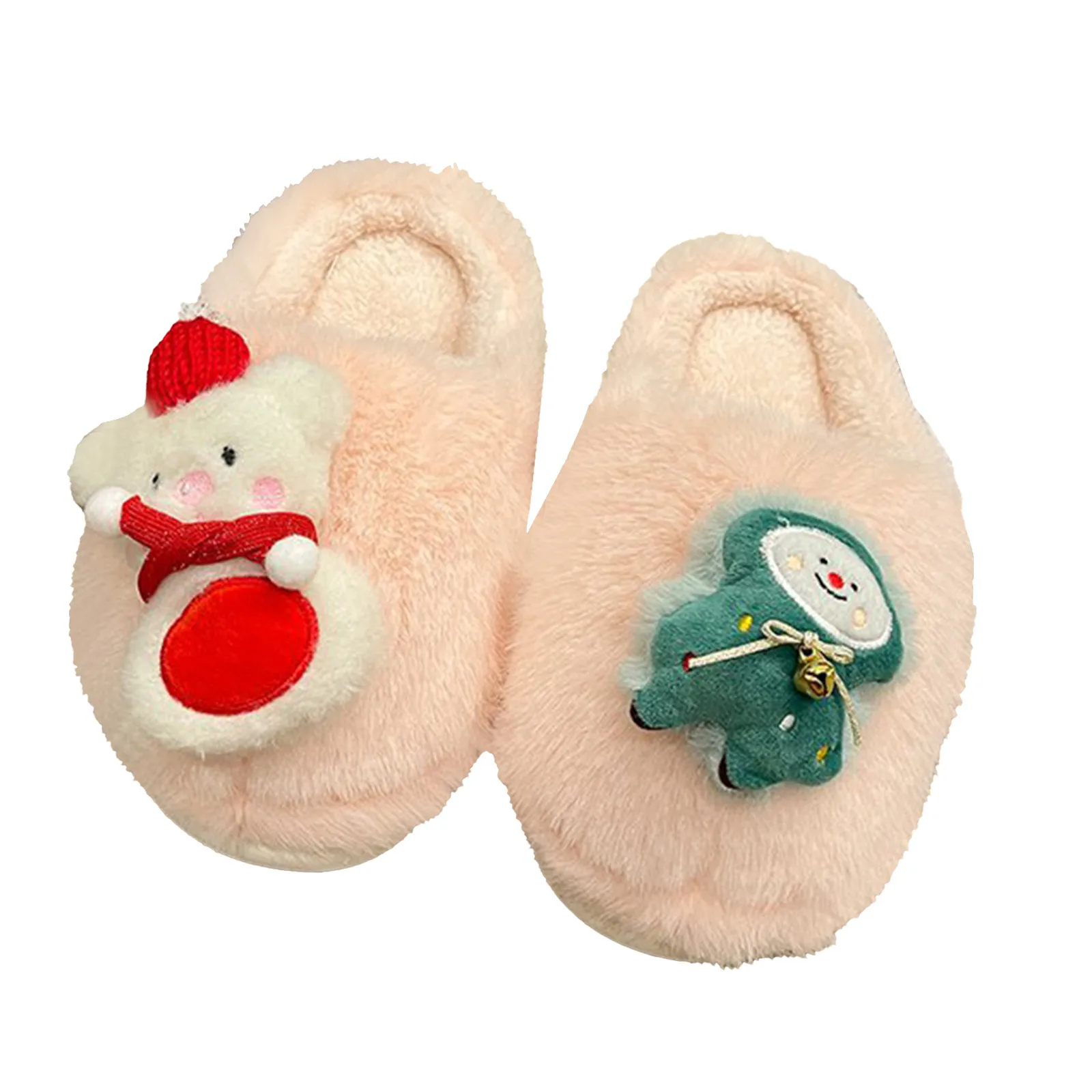 2024 New Christmas Cotton Slippers For Woman Cute Cartoon Deer Anti-slip Girls Indoor Home Floor Shoes Fashion Warm Slippers