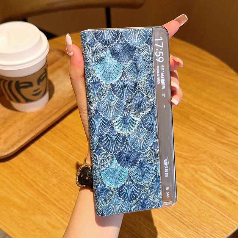 

Flip for Huawei Mate X6 Case Bracket New Peacock Open Screen Pattern for Huawei Mate X5/X3 All-Inclusive Ultra-thin Luxury Cover