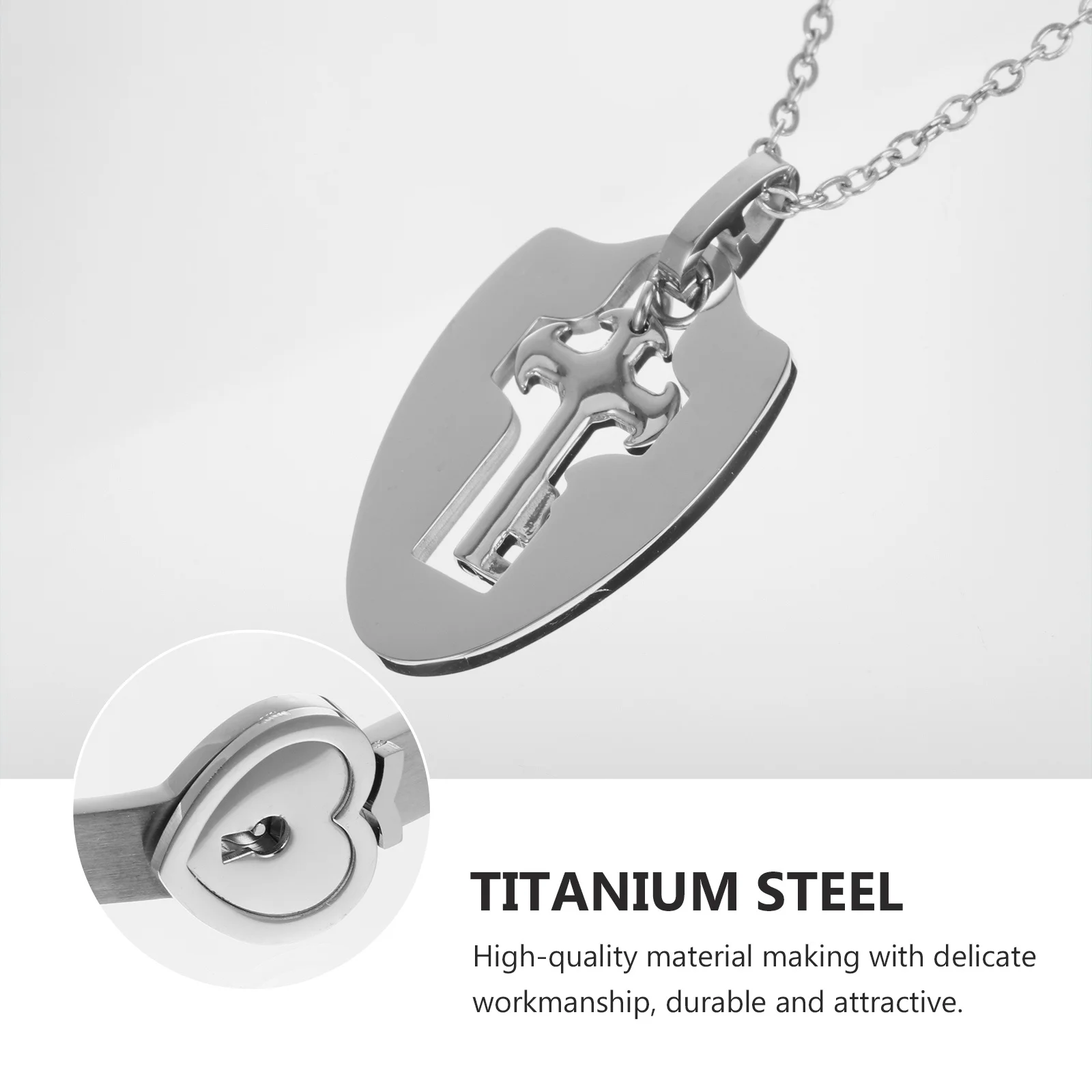 

2Pcs Couple Jewelry Gift Set Stainless Steel Bracelet and Necklace for Lovers Valentine's Present Lightweight Comfortable Finish