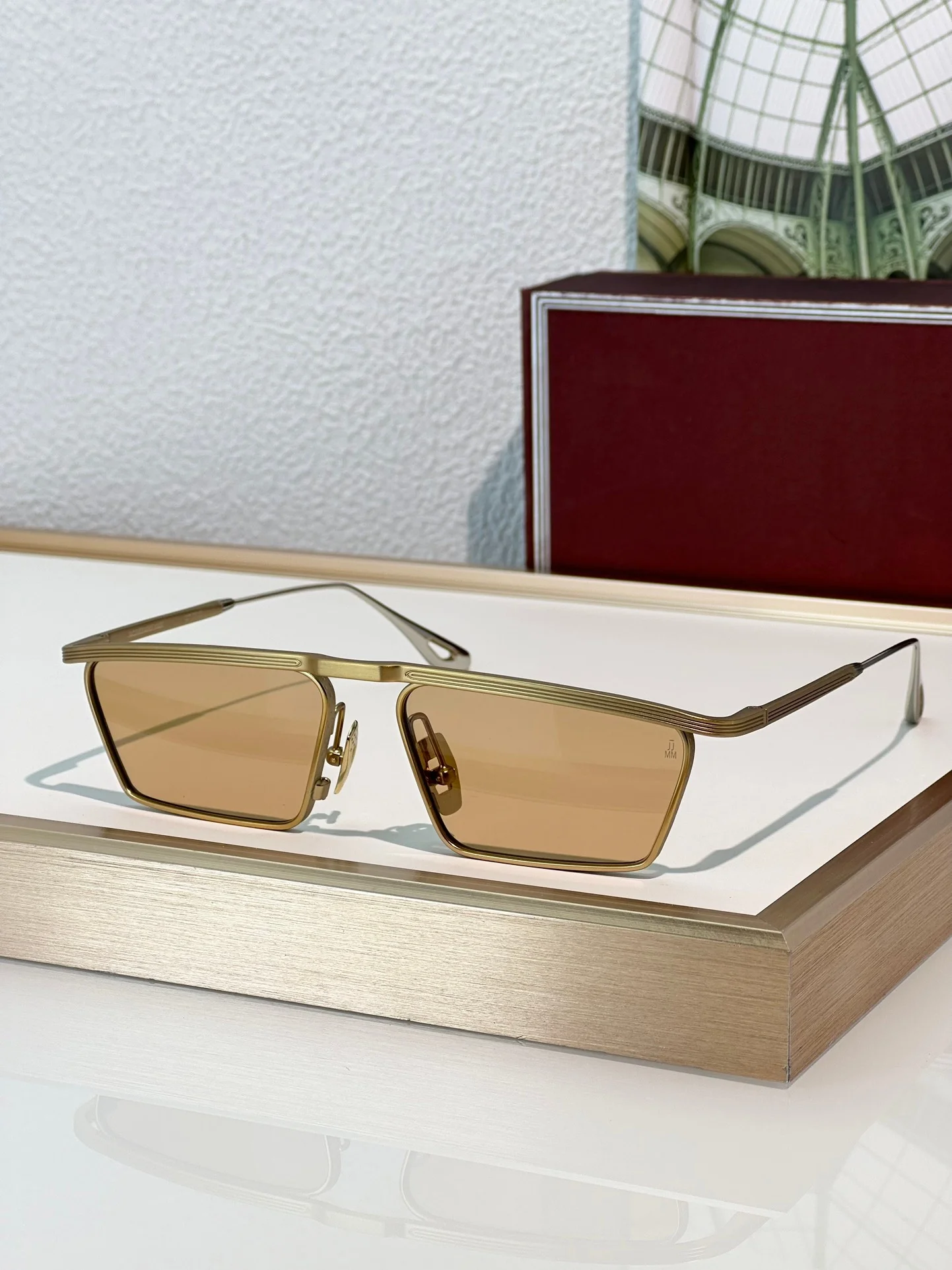 

Высококачественные мужские прямоугольные солнцезащитные очки BOGART из титана с коробкой