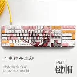 Genshin Impact Keycaps Anime Game Yae Miko Eula Kokomi Raiden Shogun Cosplay Keyboard Decor PBT OEM Height 61 87 104 108 Keys