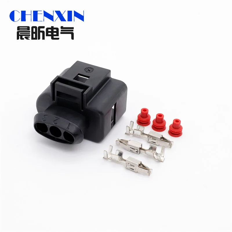 1 Set 3 Pin 1J0973723 Automotive Sensor Pigtail Connector 3.5 MM Female Plug For VW AUDI Skoda VAG VolksWagen Jetta Golf