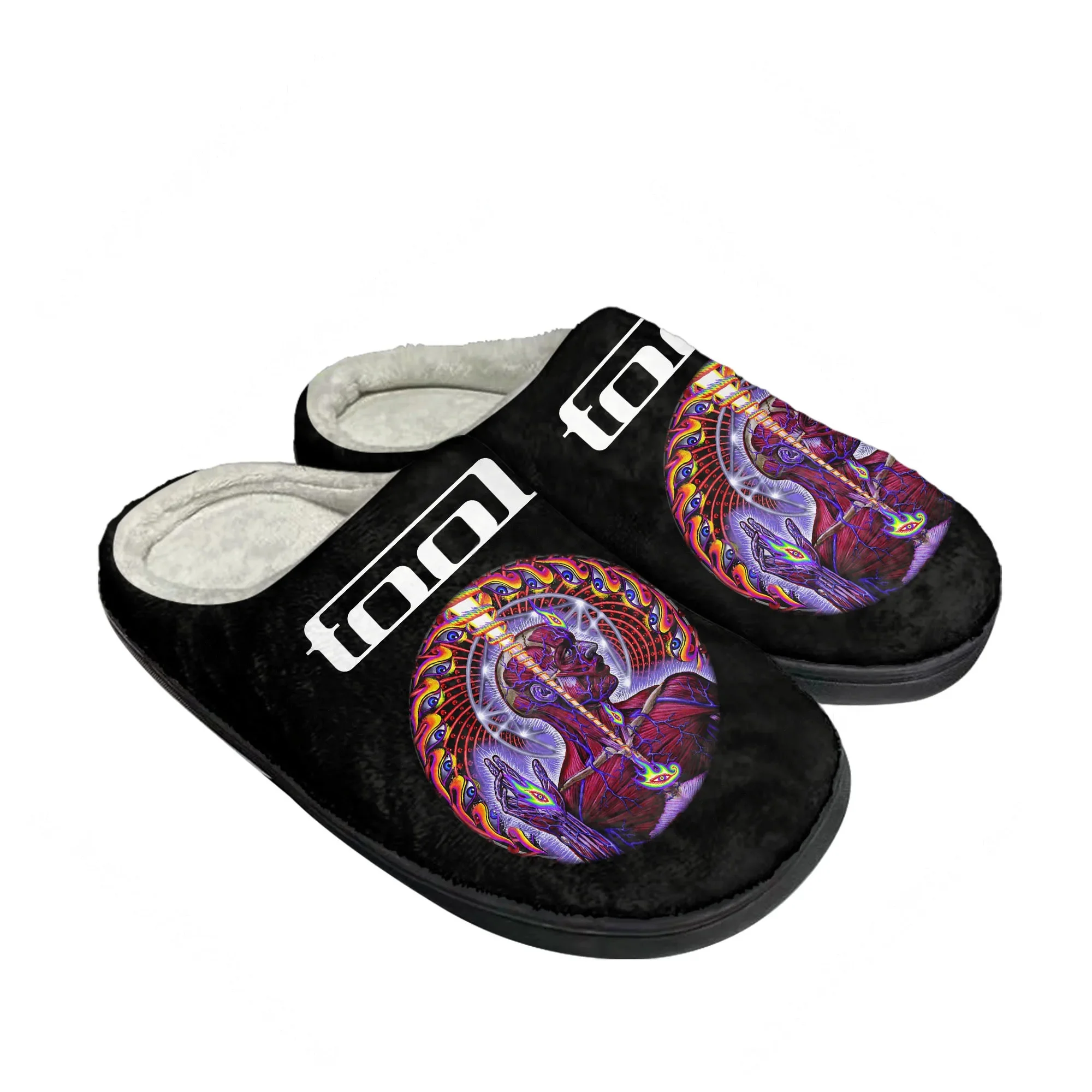

Tool Rock Band Lateralus Heavy Metal Music shoes Cotton Slippers Mens Womens Teenager Bedroom Plush Keep Warm Shoes Flat Slipper