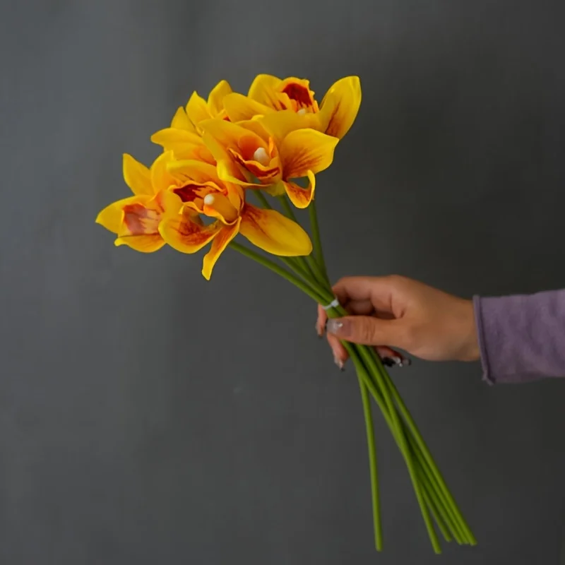 Lote de 6 Flores Artificiales Huilan para Decoración de Interiores, Fondo de Fotografía para Bodas, Decoración de Vestíbulos de Hotel