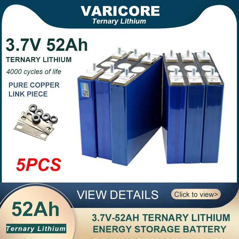 

5 шт., литиевая батарея VariCore 3,7 в/4,2 в 52 Ач для 3s 12 в 24 В мотоцикла