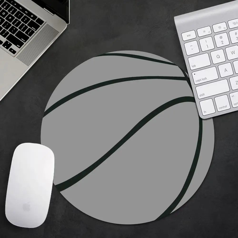 Fun Cute Sports Basketball Round Mouse Pad Non-Slip Rubber Mat for Office Gaming Gamers Home or Office Adorable Cartoon Desk Mat