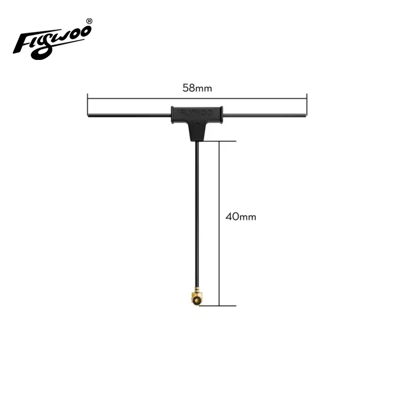 Flywoo Minimortal ELRS 2.4GHz PCB T‑Antenna U‑FL 2.3dBi Linear Polarized Antenna 40mm Cable For FPV Receiver