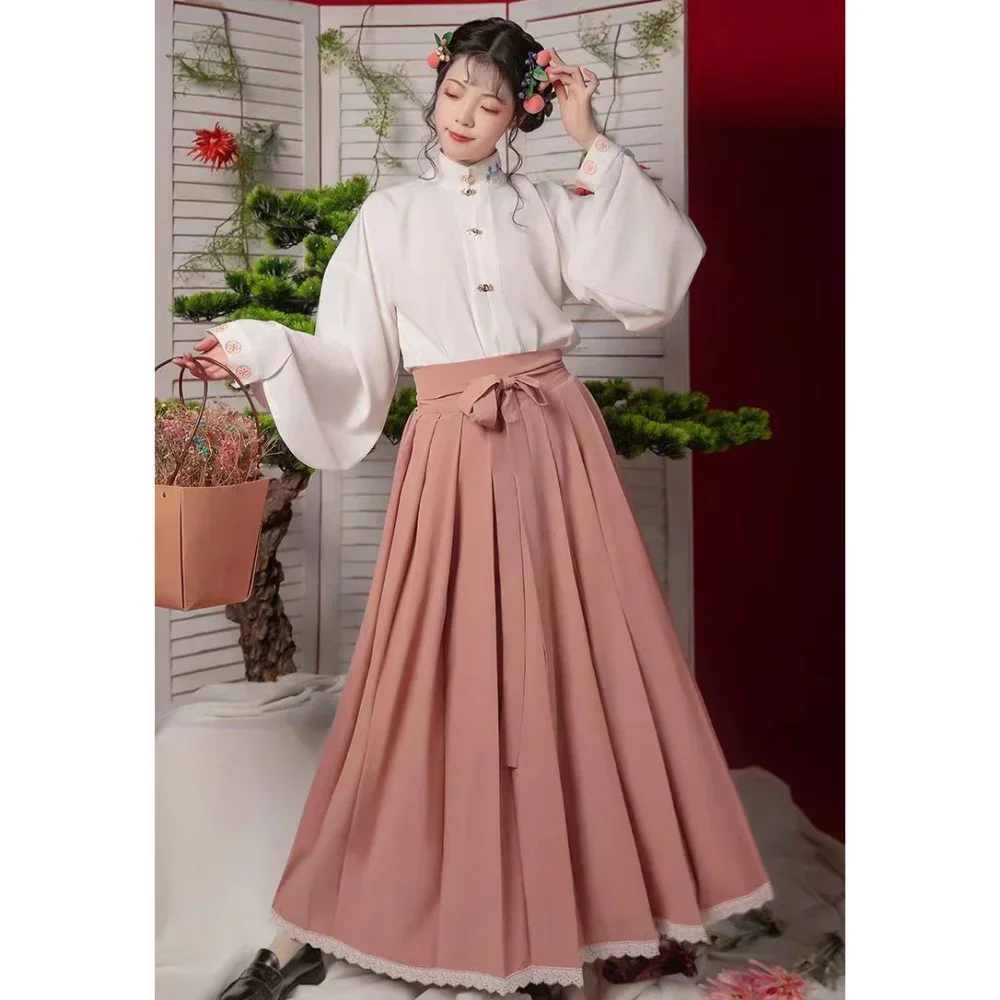 Ropa de estilo chino Retro para mujer, chaleco Hanfu mejorado, falda, traje Hanfu Vintage, conjunto de ropa Hanfu moderna para jóvenes estudiantes, nuevo